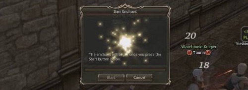 Weapon with a magical enchant glow